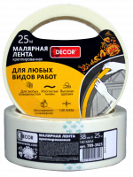 Лента малярная DЕCOR 25 мм х 25 м, креппированная 140 мкм
