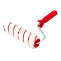 Валик 24 см в сборе полиамид (красные полоски) d 8 мм Мастер для водных красок "Акор"