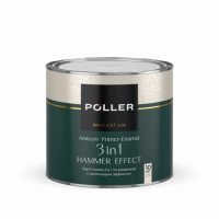 Грунт-эмаль 3 в 1 с молотковым эффектом Poller A.R.T. черная 2 л