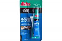 Akfix 100E Герметик универсальный силиконовый 50мл туба Белый