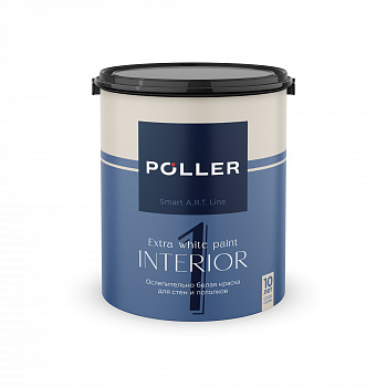 Краска Poller A.R.T. латексная для стен и потолков 1 белая 2,5 л