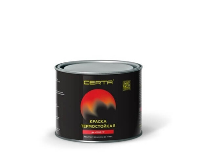 Эмаль CERTA термостойкая серебристая 0,4кг(до 700градусов С) RAL9006