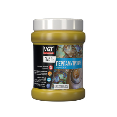 Эмаль VGT акриловая ВД-АК-1179 перламутровая золото 0,23кг (неморозостойкая)