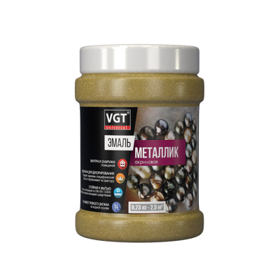 Эмаль VGT акриловая ВД-АК-1179 "МЕТАЛЛИК" золото 0,23кг (неморозостойкая)