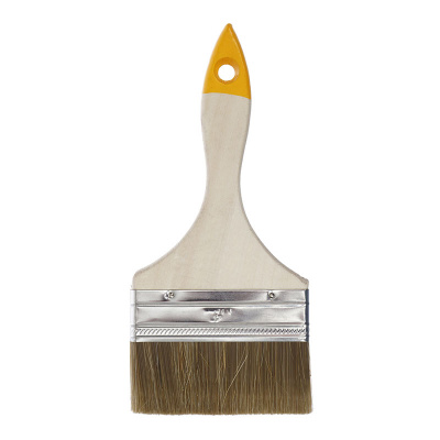 Кисть плоская "Хобби" смешанная щетина, деревянная рукоятка, 100мм "KORVUS"