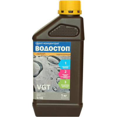 Грунт-концентрат Водостоп-акрил (1:10) 1кг VGT (неморозостойкий)