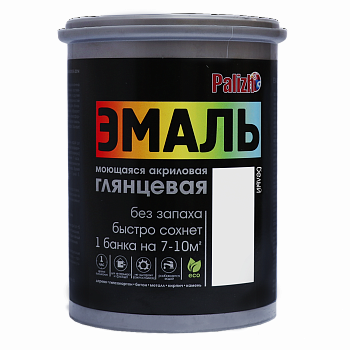 Эмаль акриловая глянцевая "Palizh" белая база А 1,1 кг
