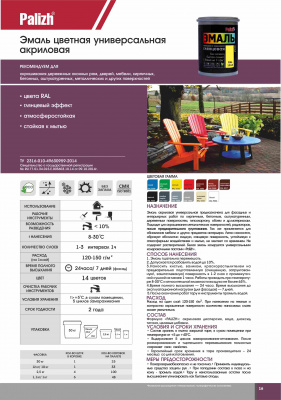 Эмаль акриловая глянцевая "Palizh" черная RAL 9005 1 кг