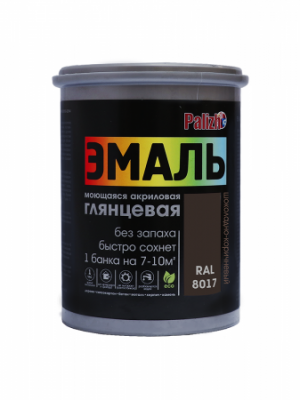 Эмаль акриловая глянцевая "Palizh" шоколадно-коричневая RAL 8017 1 кг