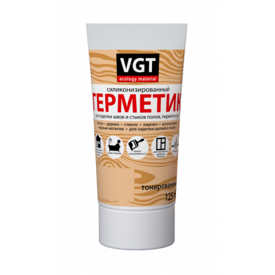 Герметик силиконизированный для наружных и внутренних работ белый 0,16кг VGT туба неморозостойкий