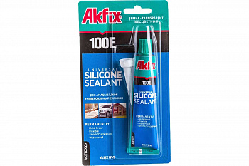 Akfix 100E Герметик универсальный силиконовый 50мл туба Прозрачный