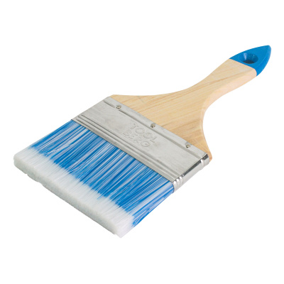 Кисть плоская искусственная щетина, деревянная ручка "Лазурит-Стандарт" 100 мм "TOOLBERG"