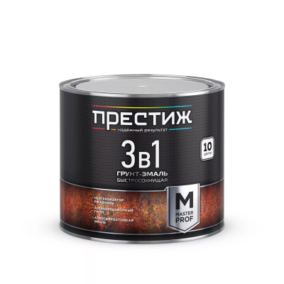 Грунт-эмаль по ржавчине ПРЕСТИЖ быстросохнущая черная 1,9кг