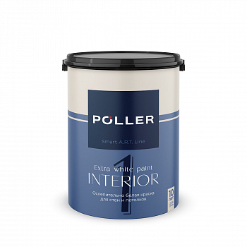 Краска Poller A.R.T. латексная для стен и потолков 1 белая 4,5 л