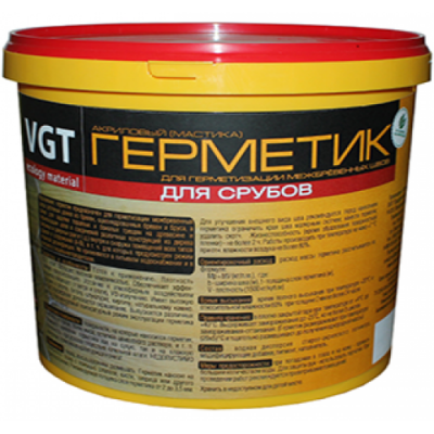 Герметик акриловый (мастика) для срубов дуб 7кг VGT неморозостойкий