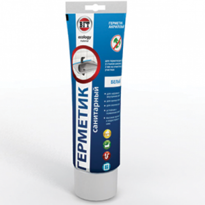 Герметик акриловый санитарный белый 0,35кг туба VGT неморозостойкий