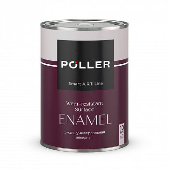 Эмаль Poller A.R.T. универсальная алкидная шоколадно-коричневая RAL 8017 0,8 л