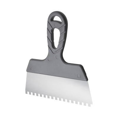 Шпатель зубчатый «Эксперт» из нержавеющей стали 200мм, 6х6мм